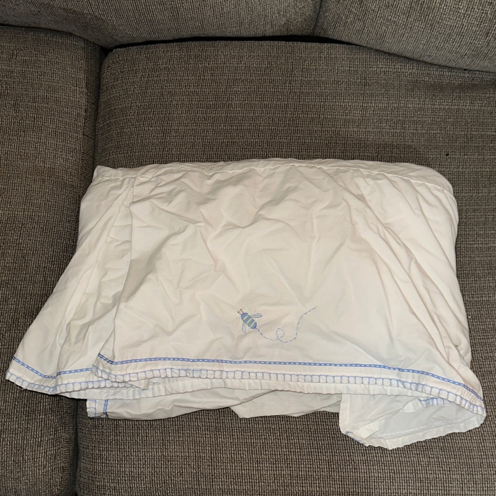 Pottery Barn Kids Bed Skirt with Bee Embroidery